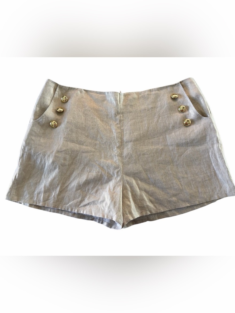 Sail to Sable STS 100% Linen Gold Sheen Dress Shorts Size XL Pockets